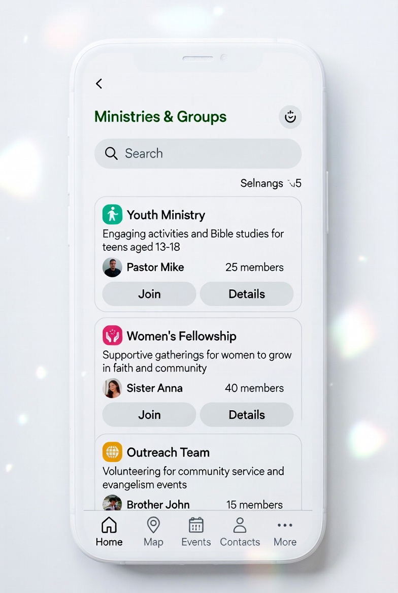 Ministries and groups interface